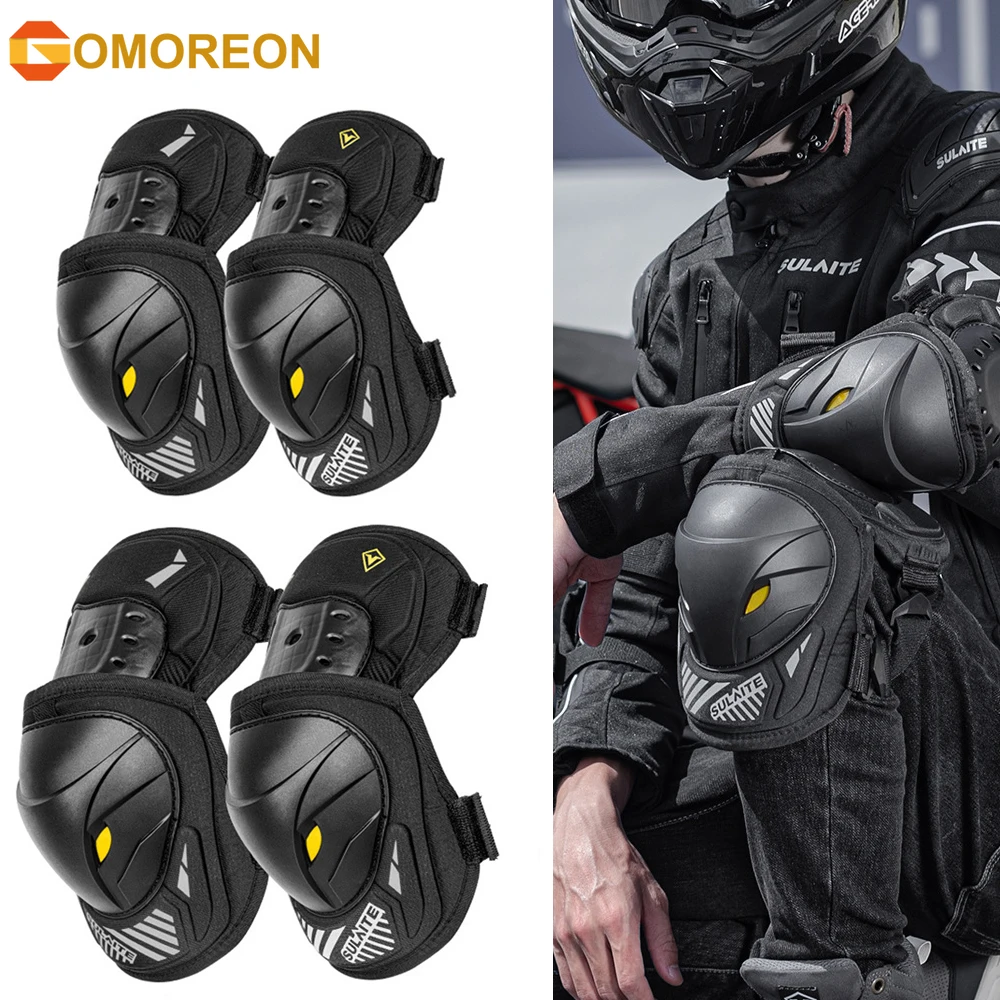 Mountain Biking Knee Pads - GOMOREON 1Pair Motorcycle Electric Bike Knee
