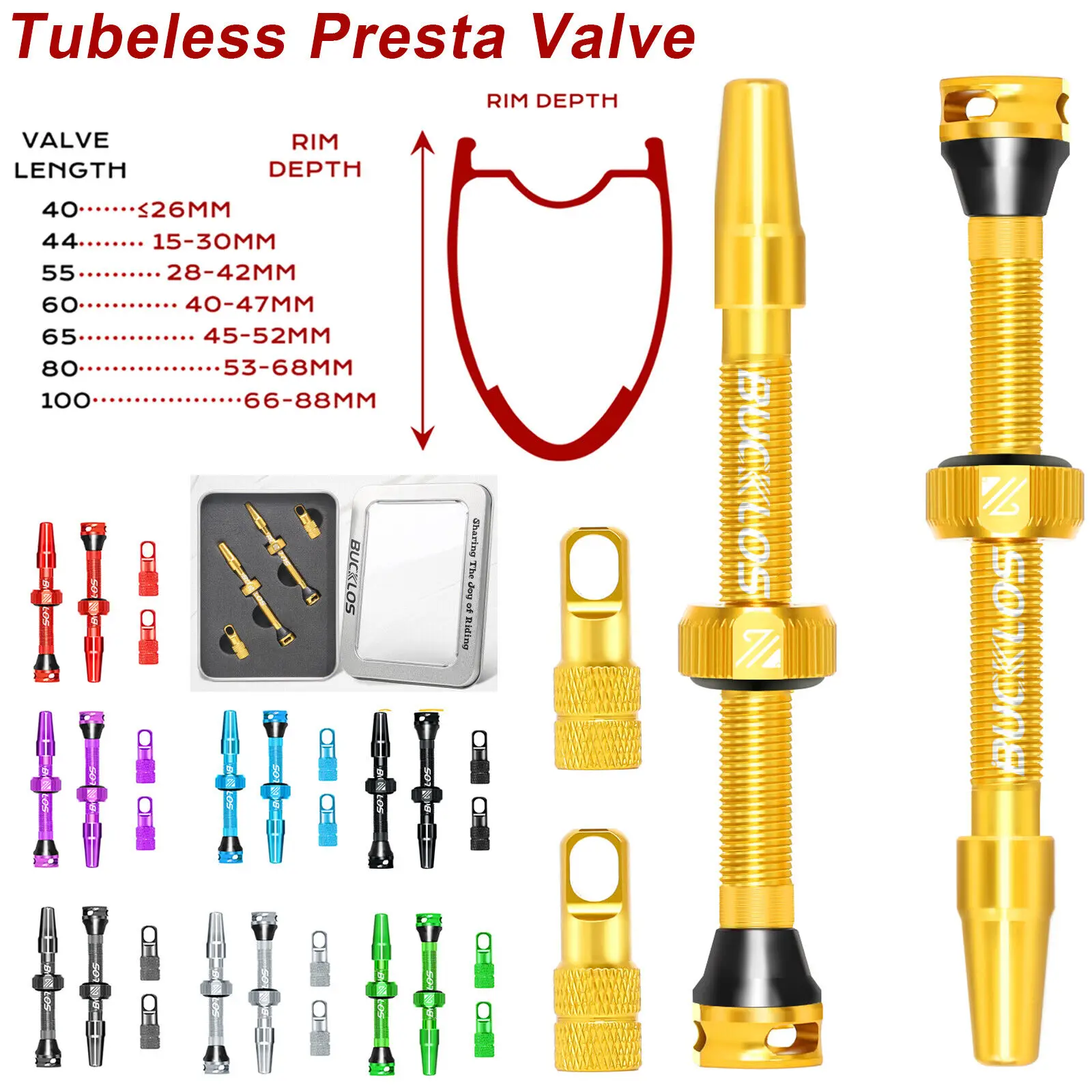 Tubeless Valve Core - BUCKLOS Bike Tubeless Valve Stem 40