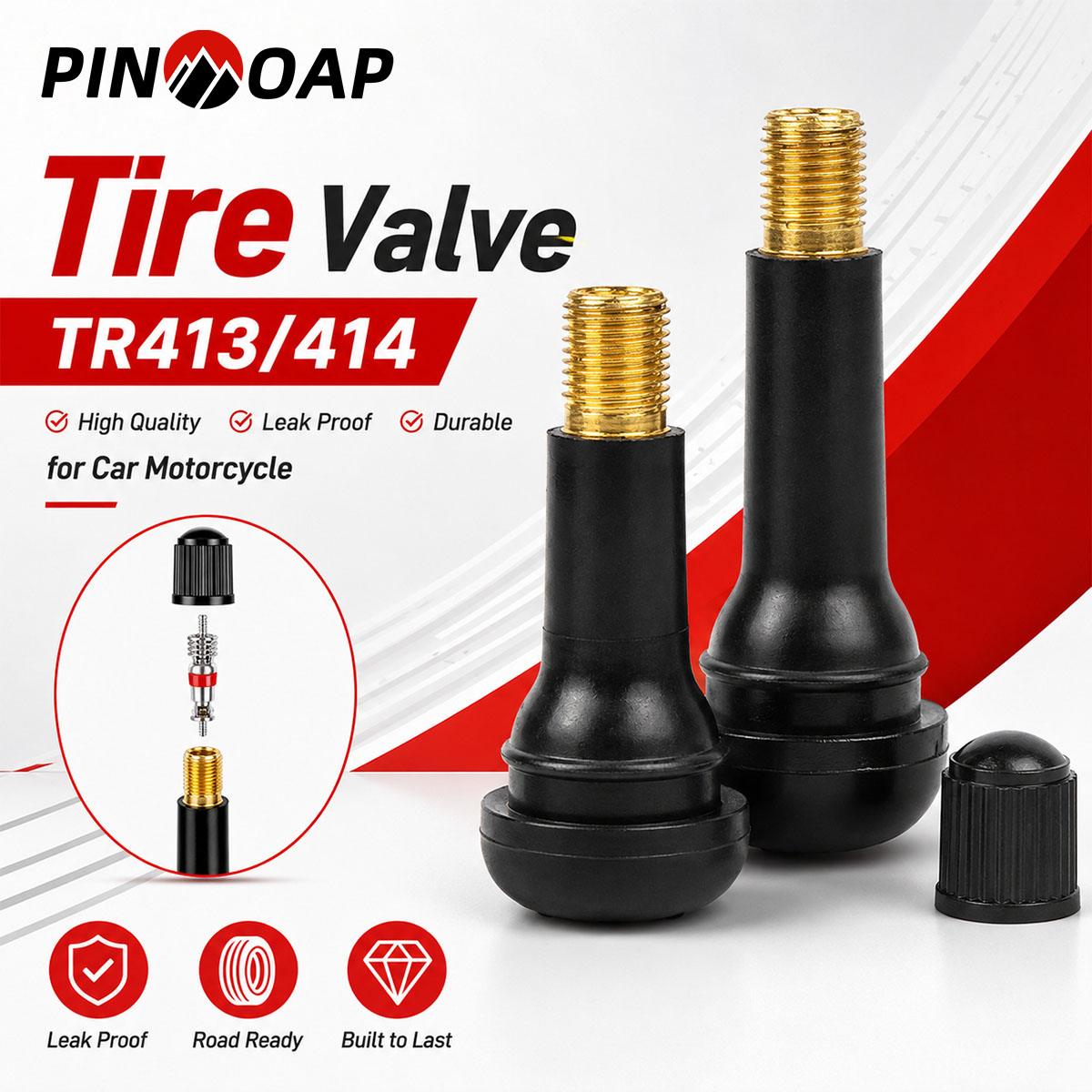 Tubeless Valve Core - PINMOAP 4/10/50/100PCS Car Motorcycle Tire Valve