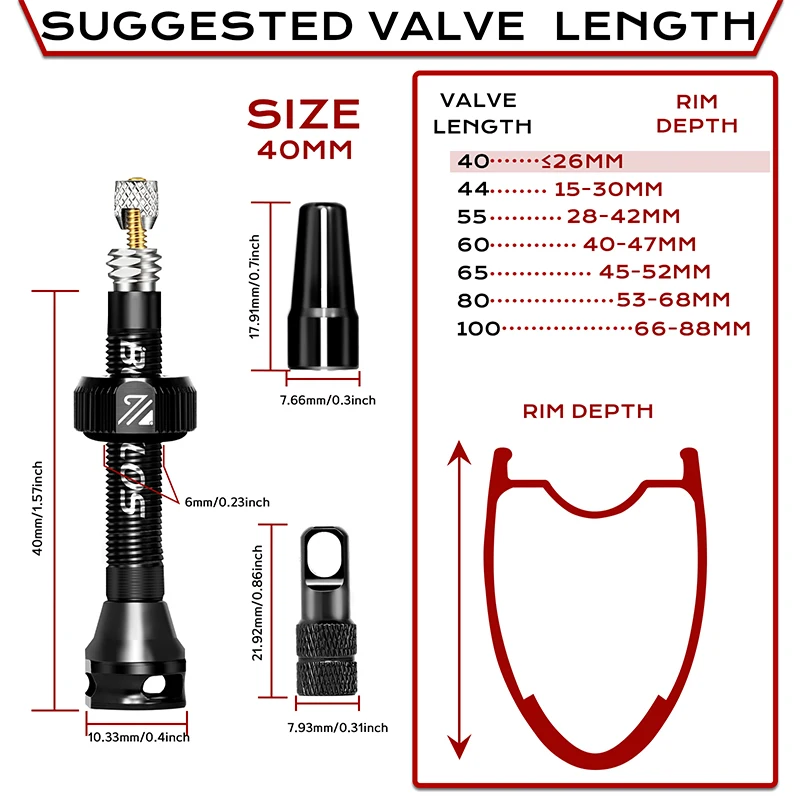 BUCKLOS 55/60/65MM Bike Tubele - Tubeless Valve Core ulasan dan harga